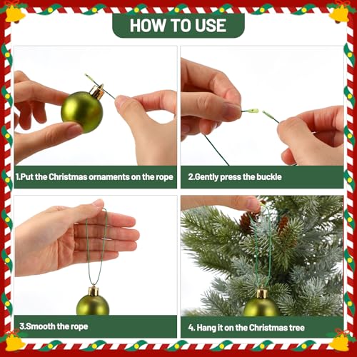 Shappy 1000 Pcs Christmas Ornament Hooks, Green - color: Green