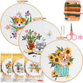 Embroidery Kit for Beginners, Dog Flower Pattern Embroidery Practice Kits - color: Dog pattern