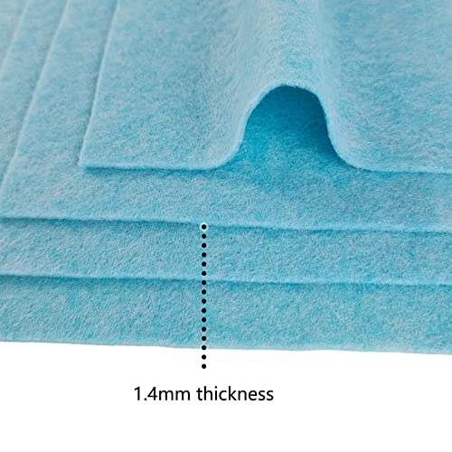 Jtnohx Soft Felt Fabric Flexible Craft Felt Sheets Light Blue 6" 20Pcs - color: Light Blue