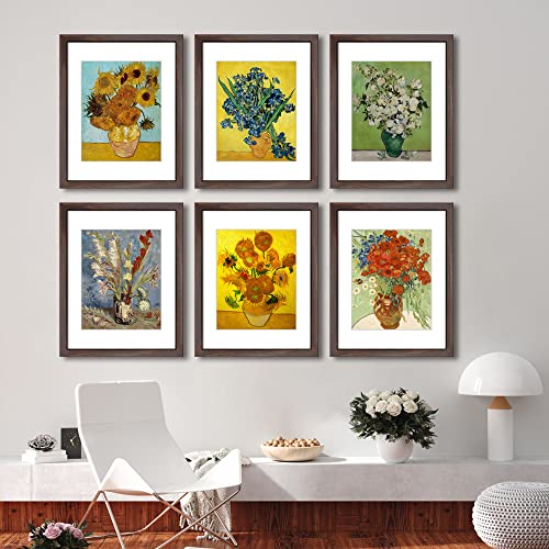 11x14 Picture Frame Set of 6 for Pictures 8x10 with Mat or 11x14 Without Mat, Wall or Tabletop Gallery Photo Frames Walnut - color: Walnut, size: 11x14(set of 6)
