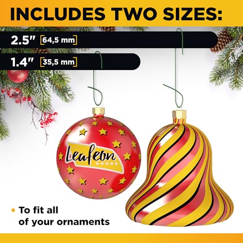 Leafeon 150 Pack Ornament Hooks for Christmas - Essential Christmas Ornament Hangers - Perfect Xmas Ornament Hangers for Christmas Tree Decoration Green