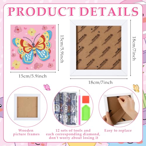 Trandraft 13 Pcs Animal Pink Small Diamond Art Kits for Adults Craft DIY - style: Animal