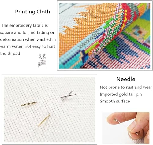 Fanxvivy Stamped Counted Cross Stitch Kits for Adults Printed Cross-Stitch Patterns 11CT Stamped or Counted Cross Stitching Embroidery Kit Needlepoint Kits-Van Gogh Starry Sky Sunflower 18x18 inch - color: Artkits11