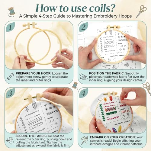 IF FEEL Embroidery Stitch Book Kit for Beginners, 106 Practice Patterns
