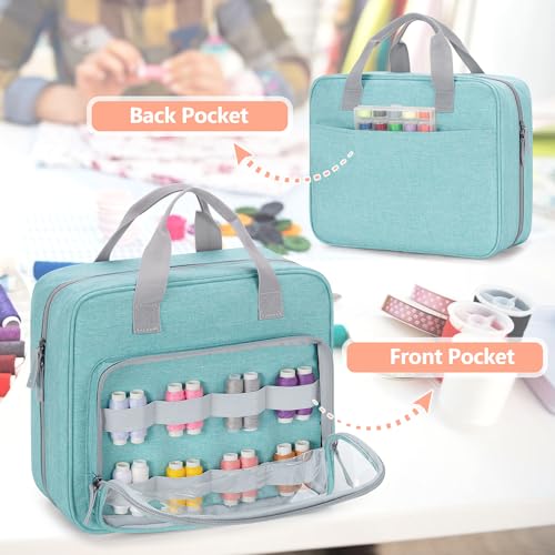 LUXJA Sewing Storage Organizer with Folio Open Design, Blue - color: Blue