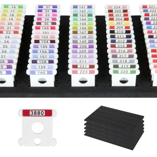 500 Pcs Acrylic Embroidery Floss Bobbins with Numbers & Color - style: With 5 foam inserts for Bisley