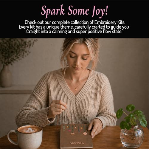 Unwynd Embroidery Kit Floral for Adults and Beginners, Cross stitch Crafts - style: Notebook Embroidery Kit Floral