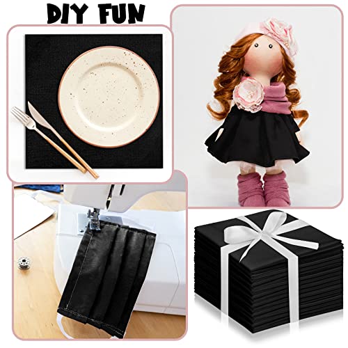 Mixweer 300 Pcs 4 x 4 Inches Cotton Fabric Squares Precut Quilting Fabric Bundles Solid Colors Quilt Material for DIY Craft Sewing Embroidery(Black) - color: Black
