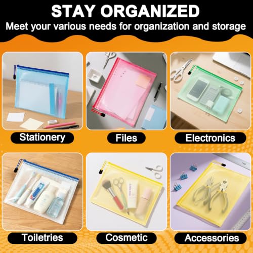 MAQIHAN Mesh Zipper Pouch Bags - A4 Clear Zipper Pouches, 13.2 x 9.4 Inch - size: 13.2 x 9.4 Inch