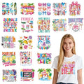 20Pcs Summer Dtf Transfers Ready to Press Beach Vacation Cruise Iron on Transfers for Tshirts End of School Transfer Vinyl Stickers for Clothing Pillows Bag DIY Crafts - color: Summer