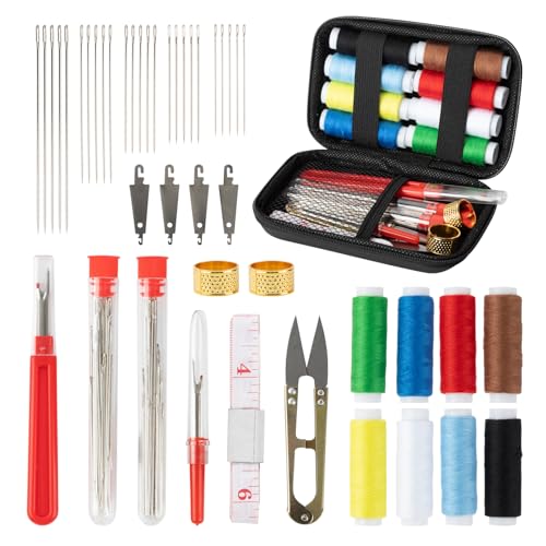 ZMLLAYE 68 Pcs Big Eye Sewing Needles Kit, Stainless Steel Hand Sewing Set