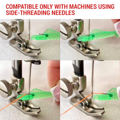 VONEEDL 20 PCS Fish Type Needle Threaders Set for Sewing Machines (Compatible Only with Side-Threading Machine Needles) & Simple Hand Sewing