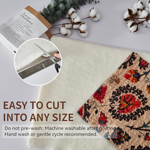 100% Natural Cotton Batting for Quilting 96-Inch x 108-Inch - color: 96x108 Inch