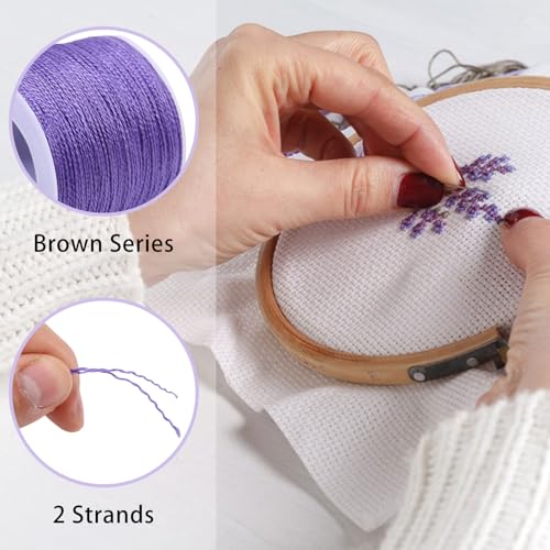 FREEBLOSS Sashiko Thread Sashiko Skein 110 Yards x 4 Colors Purple Cotton Embroidery Sewing Thread Japanese Quilting & Embroidery Sewing Kit Supplies
