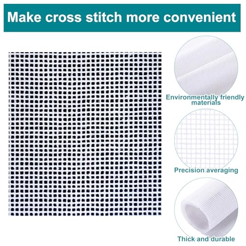 Knitgrip 2 Pack Needlepoint Canvas 14 Mesh 18 x 14 Inch Blank Embroidery - size: 18 x 14 Inch