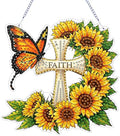 ARPADAMO Cross Diamond Art Kits for Adults, Acrylic Hanging Suncatcher - color: DP05093