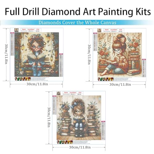 EIBEILI Diamond Art Kits for Adults-3P Reading Book Diamond Painting Kits - color: DP01311