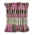 Cross Stitch Floss 10 Skeins Variegated Embroidery String 6 Strands Segment Dyed Polyester for Friendship Bracelet Needlepoint Sewing Knitting Crafts (Pale Violet Red) - color: Pale Violet Red