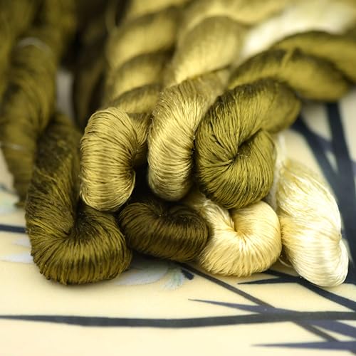 Natural 100% Silk Thread, Handmade Embroidery Thread Silk Floss 7 Colors 110m Each (18) - color: 18