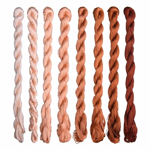Natural 100% Silk Thread, Handmade Embroidery Thread Silk Floss 8 Colors 110m Each (100) - color: 100