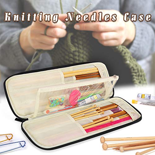 Teamoy Knitting Needles Case, Travel Organizer Storage Bag, Purple - color: Purple
