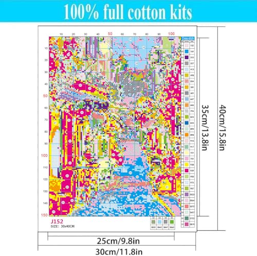 WUSARPLY Landscape Stamped Cross Stitch Kits for Beginners Adults - color: J152