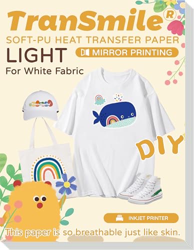 TranSmile Heat Transfer Paper for White Fabric, 8.5 x 11 In, 10 Sheets - color: White, size: 10 Sheets