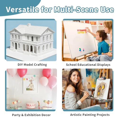 4 Pack Foam Board 27.5" x 39.4", 0.23 Inch Thickness White Poster Board, Double-Sided Acid-Free Foam Core Board, Large Lightweight Foam Boards for Painting, Display, Craft & School Projects - size: 27.5"x39.4"