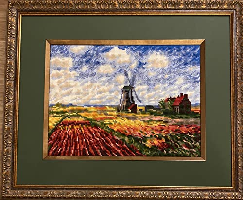 RIOLIS 1643 Tulip Fields After C. Monet's Painting Counted Cross Stitch Kit