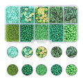Green Glass Seed Beads for Jewelry Making and Crafts - color: Green