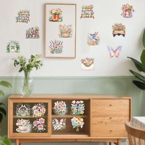 30 Pcs Spring Rub-On Transfers for Furniture & Crafts - style: Spring Garden