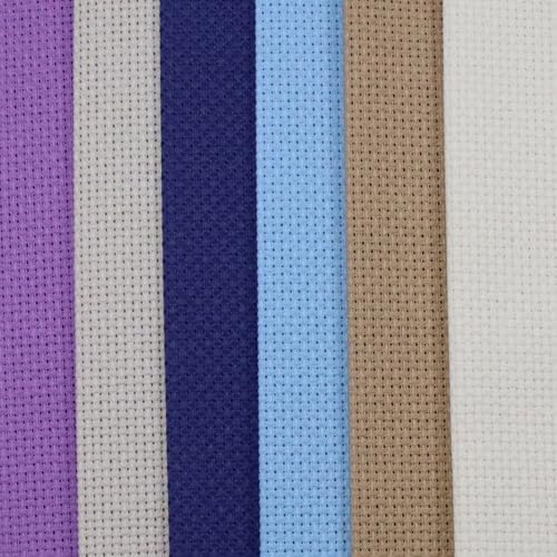 KCS 6 pc of 12" x 18" (30cmx45cm) 14 Count Cotton Aida Cloth Cross Stitch Fabric (14CT-C) - color: 14ct-c