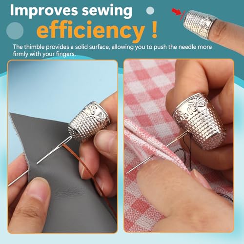 ZMAAGG Thimbles for Hand Sewing, Sewing Thimble, 4 PCS Metal Thimble