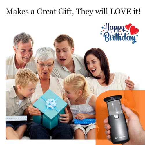 EasY Magnifier Small Pocket Magnifying Glass 3X with LED Light For Reading Fine Print; Mini Lighted Hand Held Acryl Lens; Read Lables In Stores; Magnify Glasses For Close Work;Helpful Gift For Seniors