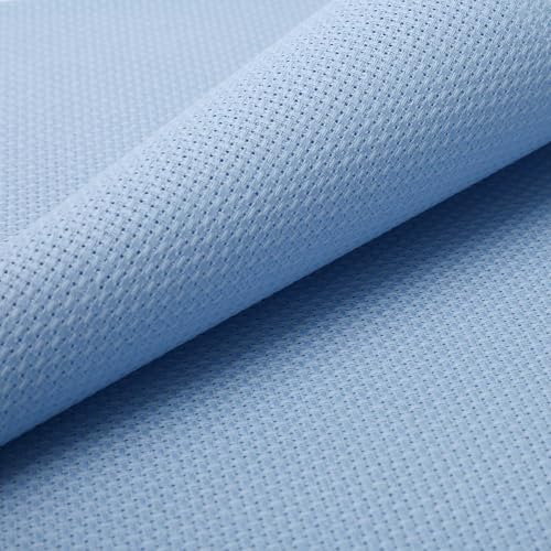 Aida Cloth 14 Count Cross Stitch Fabric,60×39inch (14CT,Sky Blue) - color: Sky Blue, size: 14CT