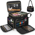 FREEAMG Knitting Bag, Crochet Bag Organizer, Yarn Storage Bag with Divider - color: Black