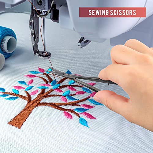 Hicarer 1 Pcs 4.7" Curved Eyebrow Embroidery Sewing Scissors, Black - color: Black