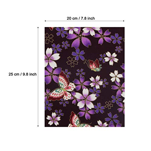 aufodara 10Pcs Cotton Craft Fabric Patchwork Bundle 20x25 cm, Japanese Style Printed Floral Beautiful Gold Patterns Bronzing Cloth for Sewing Quilting DIY Artcraft Handwork (Pink Purple) - color: Pink, Purple