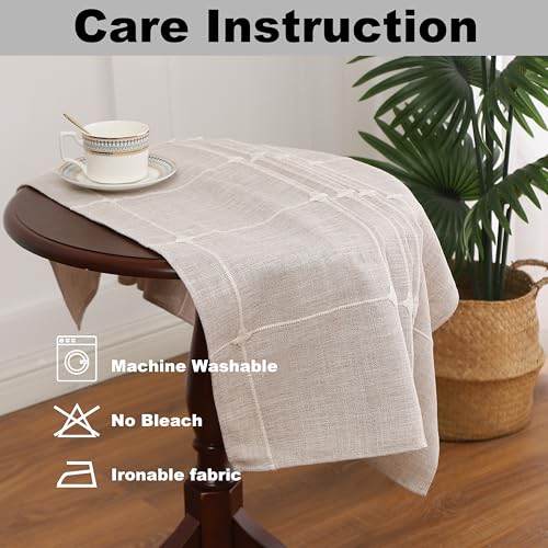 Gernaice Small Square Tablecloth Plaid End Table Cloth 24" x 24" 2PCS Brown - color: Brown, size: 2 Packs Small Square 24 x 24 inch