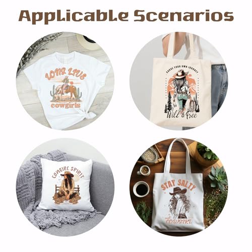 SUPERDANT 4PCS DTF Transfers Ready to Press Iron on Transfers for Clothing - style: Western Cowgirls