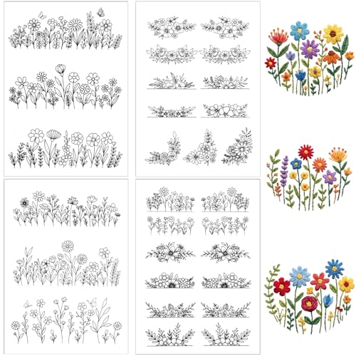 Water Soluble Embroidery Patterns, Stick and Stitch Embroidery Stickers