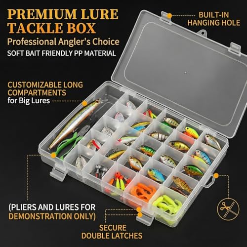 36-Grid Bead and Tackle Box Organizer, Adjustable Dividers, 3 Pack - color: Clear-3pack-108 Grids