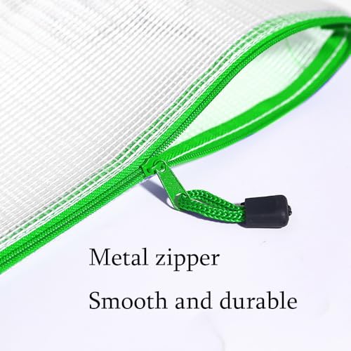 Mesh Zipper Pouch Bag,A3 Zipper Bag for Organizing Storage, Waterproof Zipper Pouch, 17" x 12"/44cm x 32cm, File Bag for School and Office Supplies (Green) - color: Green