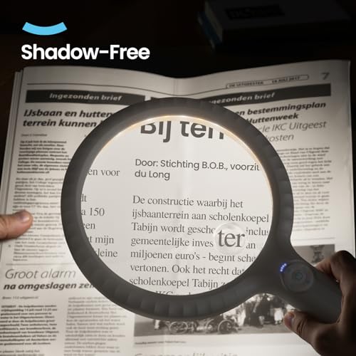 ARTDOT Handheld Magnifying Glass with 36 LED Lights - color: White (Handheld)