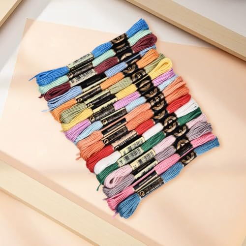 18 Skeins 6 Strands Rainbow Color Embroidery Thread Colorful Variegated Friendship Bracelet String Polyester Gradient Cross Stitch Floss Yarn Threads Bulk for Hand Sewing Bracelets Craft Diy