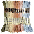 24 Skeins 210 Yards Variegated Cross Stitch Floss Polyester Embroidery Thread Friendship Bracelet String 6 Strand Yarn Threads Bulk for Jewelry Making Bracelet Knitting Stitching DIY Crafts - color: Dark Color