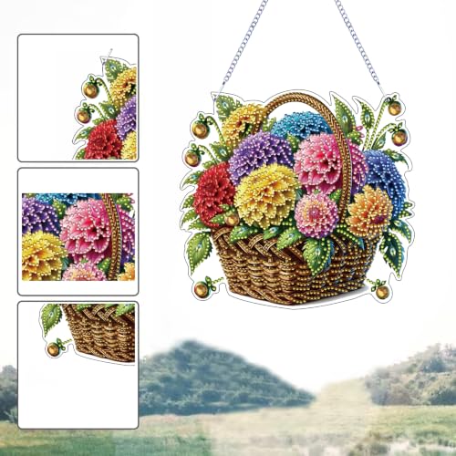 STGLCR Diamond Art Painting Kit for Adult,Flowers DIY Special Shaped Rhinestone Desk Placement Ornament,Home Stand Up Gem Painting Craft Kit,Gift,Double Sided. - color: Flowers