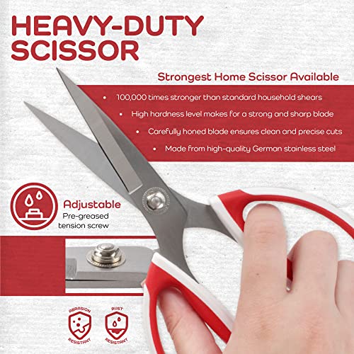 JubileeYarn Workhorse Bertha All Purpose Heavy Duty Scissors - Red & White - 1 Unit - color: Workhorse Bertha - Red & White, size: 1 Unit