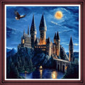 Funchey Counted Cross Stitch Kits for Adults Needlepoint Kits Unprinted Cross Stitching Embroidery Kit 11CT Cross Stitch Supplies-Moonlight Castle 18x18 inch - color: ArtsKit12