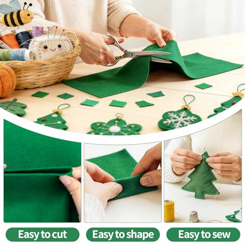 Emerald Green Fabric Sheet 108" X 36", 1.4mm Thick Large Soft Durable Flexible Craft Felt by The Yard, Nonwoven Fabric for DIY Sewing, Arts and Crafts, Decoration Projects - color: Emerald Green, size: 3 yard pre cut